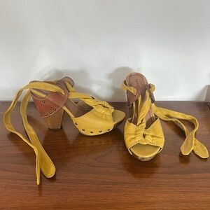 Miss Sixty Yellow and Brown Heels